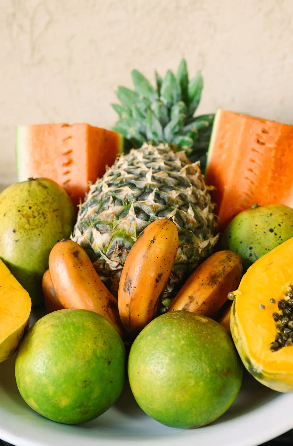 Tropical fruit platter at Villa Kokos
